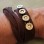 Ammo Accents Leather Double Wrap and Snap Bracelet