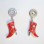 Ammo Accents Red Boot Earrings