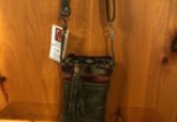 Olive Green and Brown Tones Wool/Leather Cross-body Hipster Purse