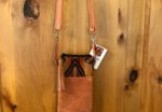 Coral Suede Leather & Black, Coral Wool Cross-body Hipster Purse
